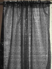 lovemyfabric Shiny Silver Stars On Sheer Organza Curtain/Window Décor  