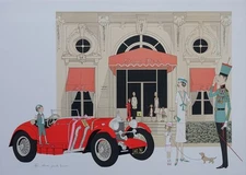 Denis-Paul NOYER: Mercedes 710 Cabourg Grand Hotel, Lithograph Signed, 115ex