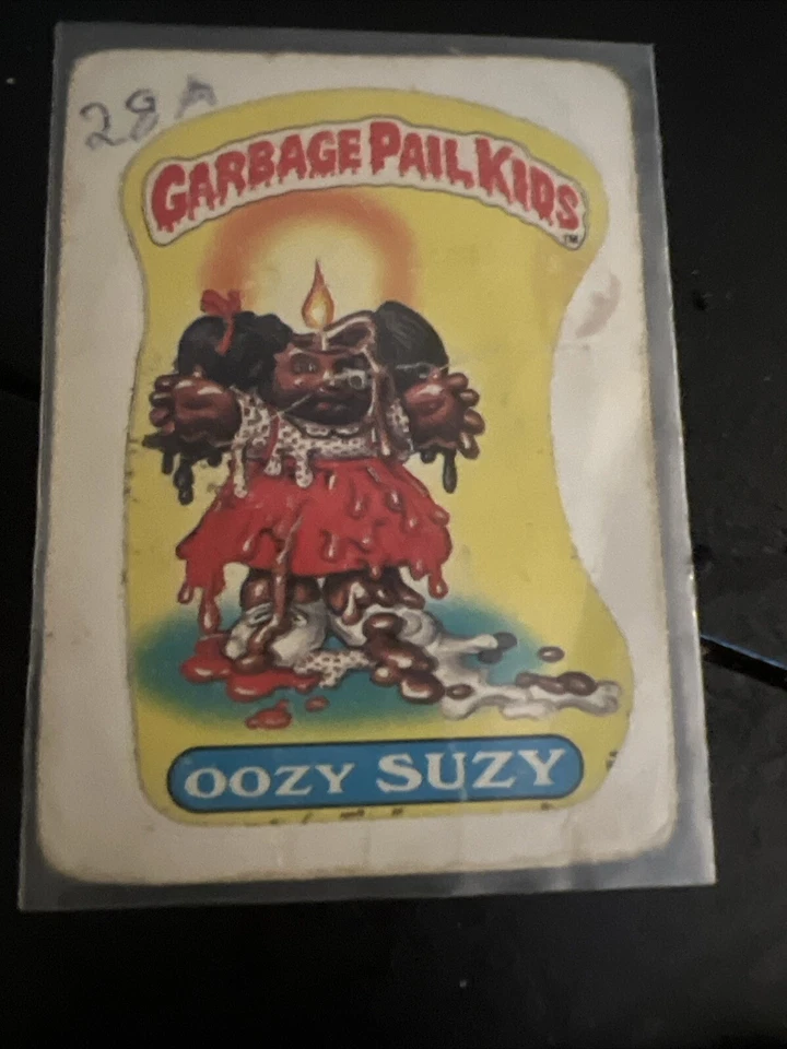 1985 GPK Garbage Pail Kids OS1 Series 1 Meltin' Melissa - Oozy Suzy #28a # 28b - Image 2 of 4