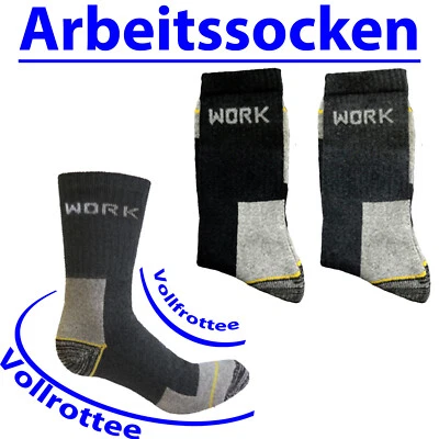 STAR SOCKS GERMANY Herren Socken Baumwolle Arbeit work warm thermo schwarz Gr. 39-42 43-46 47-50 <>