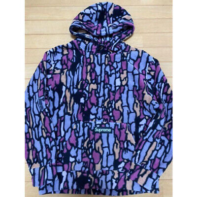 Supreme Polartec Hooded Sweatshirt M Purple Treebark Camo Supreme Polartec Hooded Sweatshirt M Purple Treebark Camo