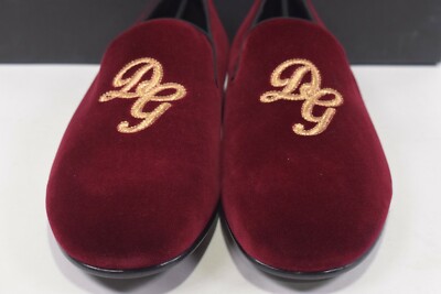 Dolce&Gabbana NWB Loafers / Slippers Size 41.5 8.5 US In Red Velvet W/ Gold Logo Dolce&Gabbana NWB Loafers / Slippers Size 41.5 8.5 US In Red  main image 3