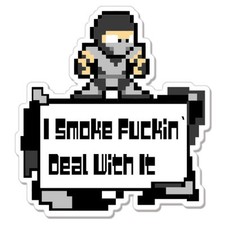 I Smoke Deal With It Car Bumper Sticker Decal 5 X 4