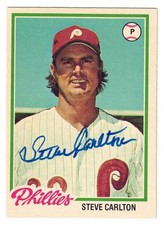 1978 O-PEE-CHEE Baseball Card #170 Steve Carlton Phillies Autograph EX-MT