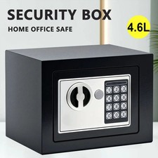 FIREPROOF STEEL SAFE SECURITY HOME OFFICE MONEY CASH SAFETY BOX WITH KEY UK