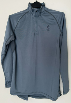 NWT Gym King Race 1/4 Zip Funnel Neck Gym/Training Stormy Grey Top Pullover M