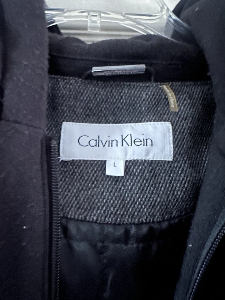 Calvin Klein Men’s Wool Blend Hooded Field Jacket Coat Gray Size L - Image 2 of 4