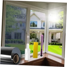 One Way Window Privacy Film, Daytime Mirror Reflective 23.6 x 118.1 Inch Black