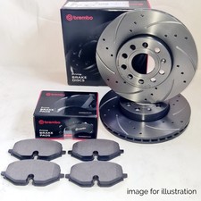 PASTILLAS DE DISCOS DE FRENO RANURADOS PERFORADOS DELANTEROS BREMBO PARA SKODA ROOMSTER 1.2 1.6 2016+