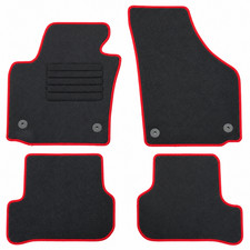 Fußmatten Set für Seat Leon 1P 2005-2012 Autoteppiche mit 100% Passform Rot