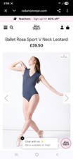 Ballet Rosa Sports Neck Navy Leotard Sz Xs