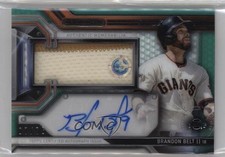 2016 Topps Strata Clearly Authentic Relics Green /75 Brandon Belt Auto 0re5