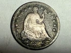 1855 SEATED LIBERTY silver U.S. half dime. VG-Fine, very rough surfaces. #a1