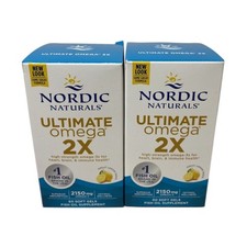 2 Nordic Naturals Ultimate Omega 2X Softgels,Lemon Flavor - 60 Ct Exp 1/27