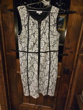 calvin klein dress faux leather/lace 10-14