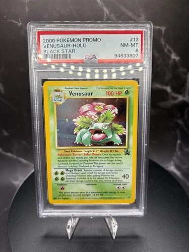 2000 Pokemon Venusaur Black Star Promo Holo 13 - PSA 8