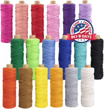 Kit de cuerda de algod n macram  de color natural 3 mm x 594 yardas, 18 rollos 