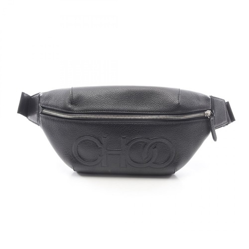 JIMMY CHOO Waist bag body bag bag leather women's black series