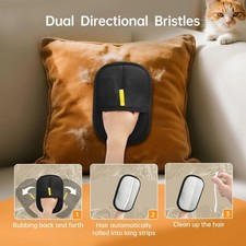 1 Pcs Electrostatic Pet Hair Removal Brush Double-sided Pet Grooming Gloves US