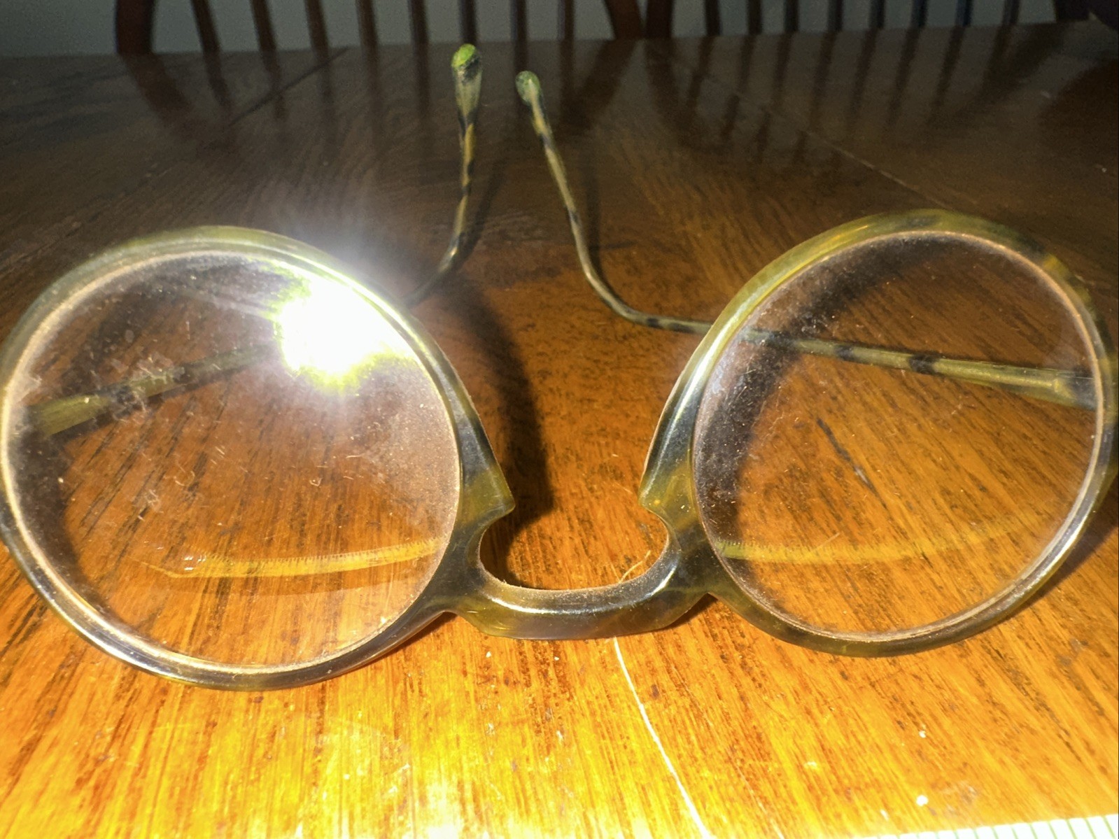 1920? Library Spectacles Round Tortoise Celluloid… - image 5