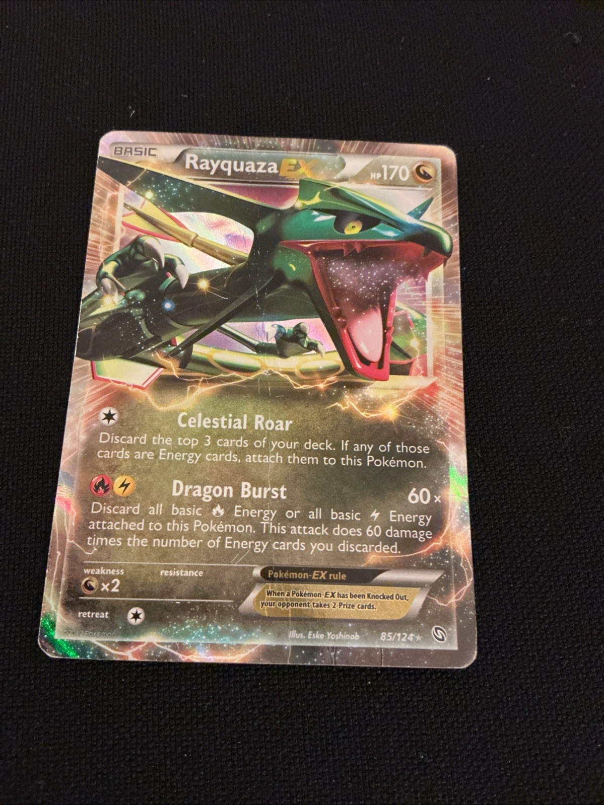 Rayquaza EX Ultra Rare Holo BW Dragons Exalted 85/124 Pokemon Card HP