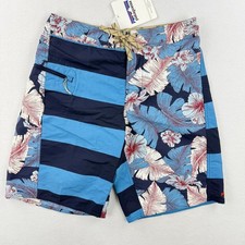 New PATAGONIA Wavefarer Board Shorts Size 30 Mens 10" Striped Floral UPF 50 NWT