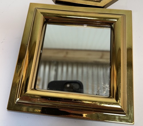 (3) Theee Vtg 1987 Burwood Accent Small Mirrors Gold Frame Wall Decor #2808-123B - Picture 4 of 21