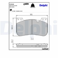 DELPHI Bremsbelagsatz Scheibenbremse LP3626 f�r BMW G30 F90 3er G20 G80 G28 X5