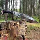 Custom Handmade Carbon Steel Blade Survival Bowie Knife | Hunting Knife Camping