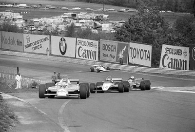 Bruno Giacomelli Alfa Romeo 179 leads Jan Lammers Ensign N180 Ford- Old Photo