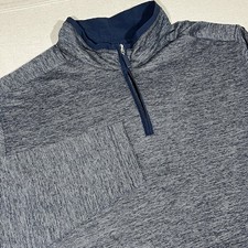 Johnston  Murphy Mens Blue Quarter-Zip Pullover Sweater Size XXL