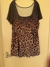 Ladies Leopard Print Dress With Shorts Underneath  Spring Summer Clothes 2XL