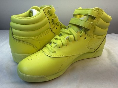 Reebok Classics Freestyle Hi WOMENS 36 Solar Acid Yellow GY4817