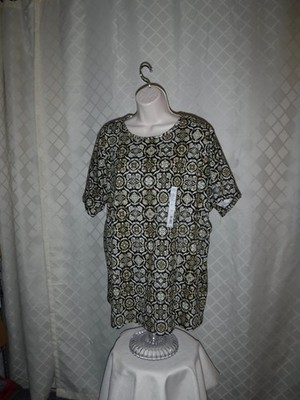 Size Plus Short Sleeve  Women's T-Shirts,4X,3X,2X,1X,Croft & Barrow ,Multi Color