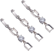 3 Pcs Bracelet Extender Silver Necklace Extenders for Women Crystal Rhinestone F
