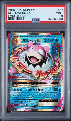 2016 POKEMON XY EVOLUTIONS #27 M SLOWBRO EX PSA 9
