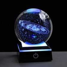 Crystal Ball 3D Night Light USB LED 7 Colors Table Lamp, Home Decor Gift