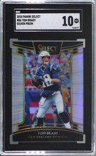 2018 Panini Select Concourse Silver Prizm Tom Brady #86 SGC 10 GEM t6p