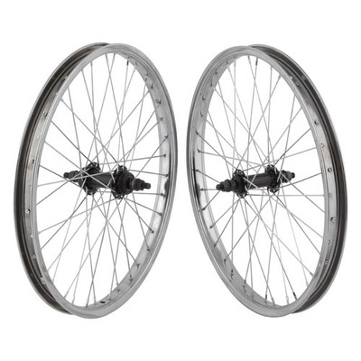 Wheel Master 20'' Bike Rim Set Freewheel Steel Chrome BMX Wheels 3/8 axle 36sp