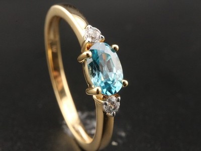 GJ69 * HARRY IVENS DAMEN RING (19) ZIRKON FACETT OVAL. 6x4mm 925er SILBER/VERG 