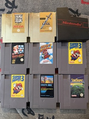 8 NES Spiele Konvolut Zelda 1+2 Mario 1-3 StarTropics Excitebike PAL/NTSC