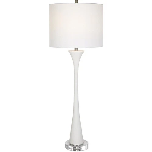 Uttermost 30040 Fountain Table Lamp Granulated White Marble and Crystal - Picture 1 of 6