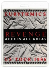 Eurythmics Revenge U.S. Tour 1986. Access All Areas Laminate Backstage Pass