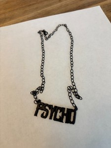 Spirit Halloween Psycho Black Metal Costume Jewelry Necklace Brand New