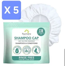 Nurture Valley No Rinse  Shampoo Cap Seniors Caretakers Camping Lot of 5