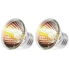 2 PCS 50W Reptile Heat Lamp Bulbs UVA UVB 110V E26 Screw Cap Turtle