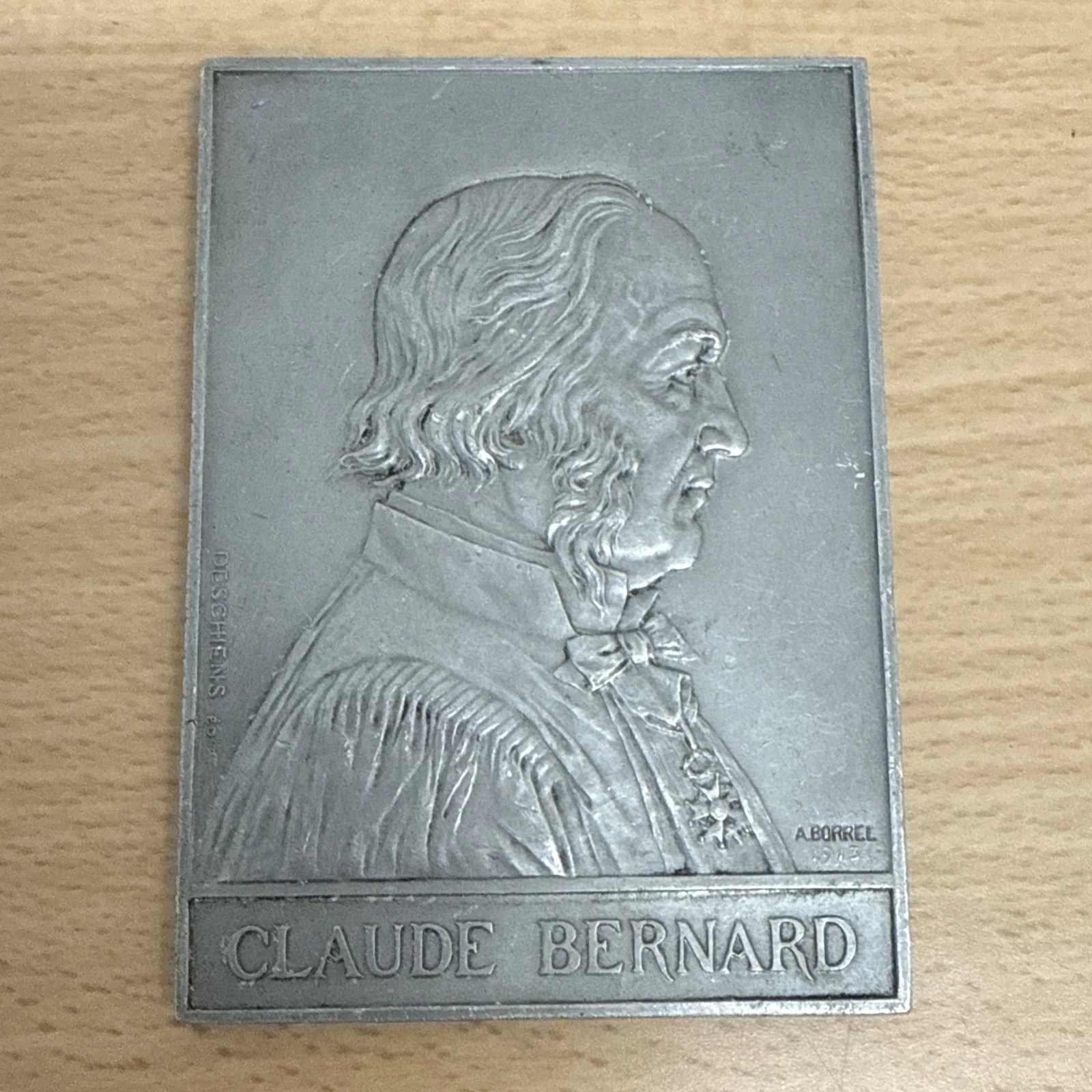 Médaille Plaque Coude Bernard A Borrel 1913 Deschiens Éditeur