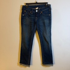 True Religion Billy Dark Wash Bootcut Jeans Women Size 28 Low Rise USA Made
