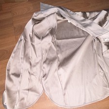 H&M Damen Satin-Bluse Beige Kragen Langarm Kn...