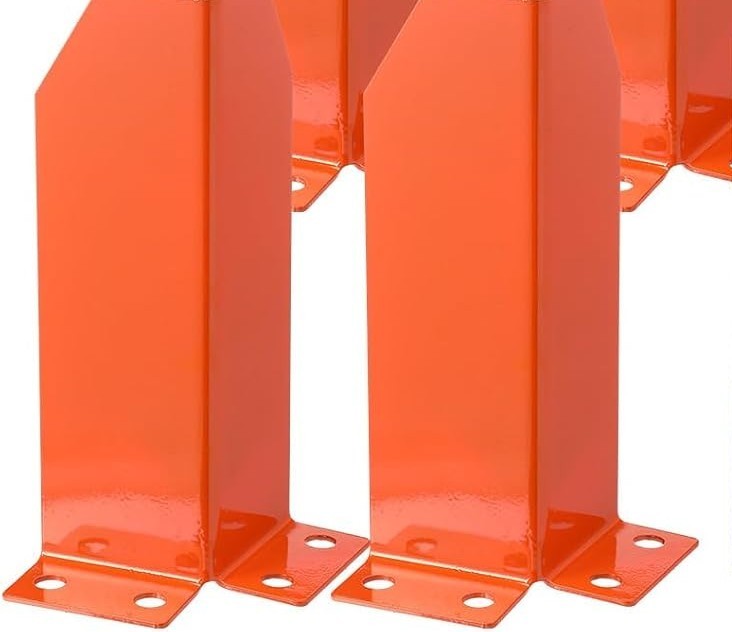 2-Pack ORANGE Safety Pallet Rack Post Protectors 12" Height Steel Rack Guard